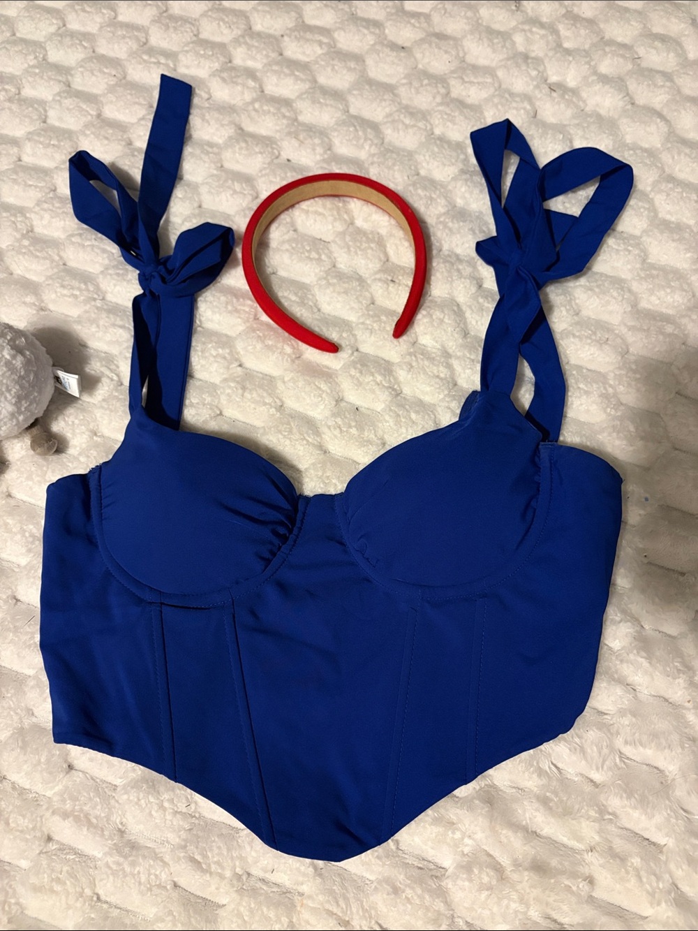 SNOW WHITE COSTUME - Includes royal blue corset and red headband